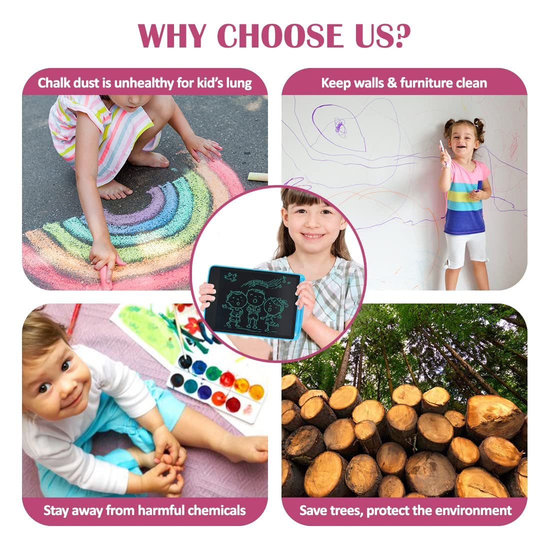 Hardbound LCD Writing Pad – Reusable Digital Writing & Drawing Tablet