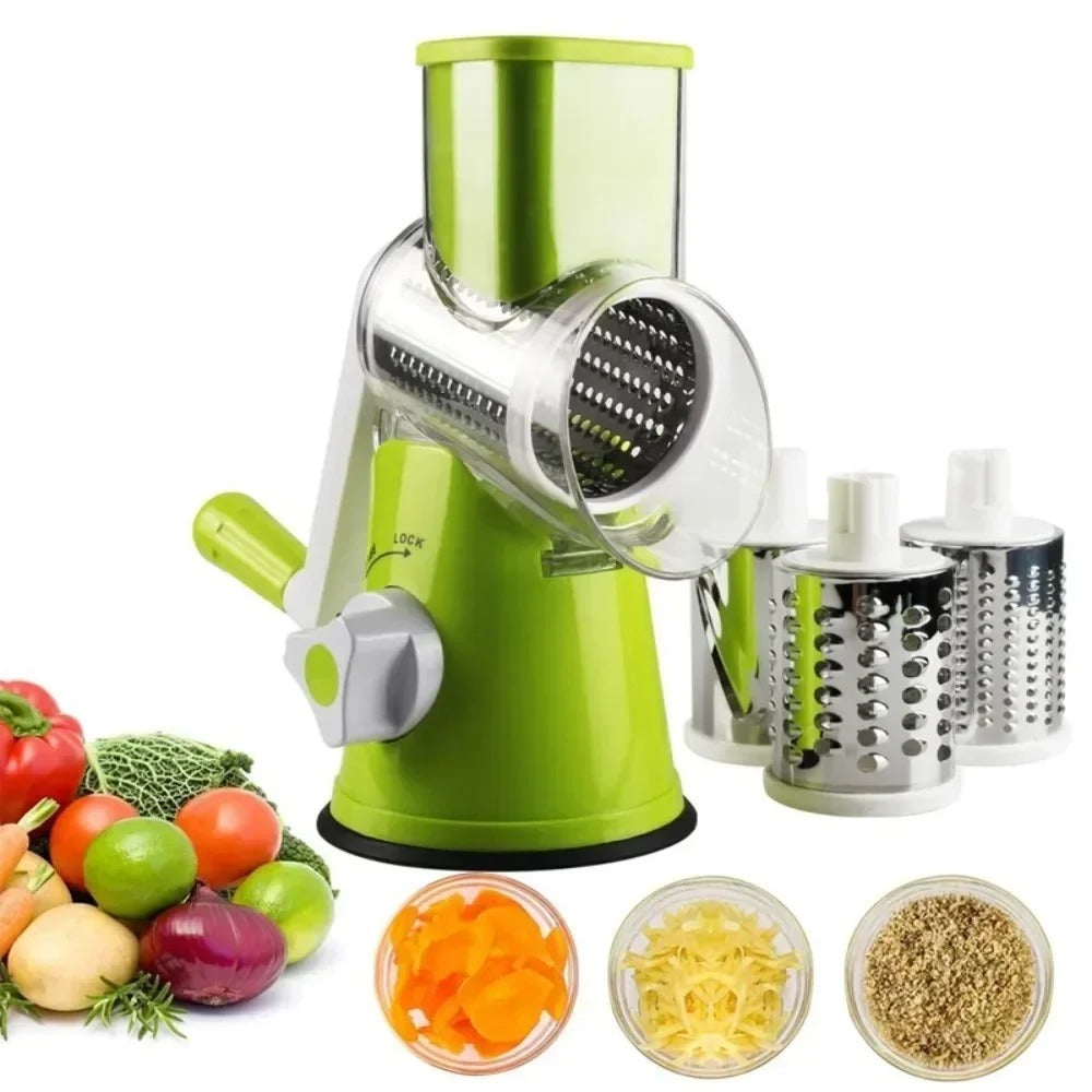TableTop Drum Grater – Manual Rotary Cheese & Vegetable Grater